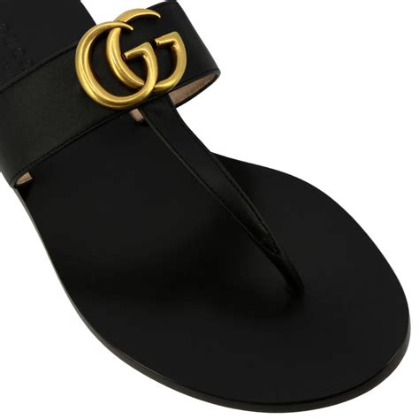 gucci black flat sandals
